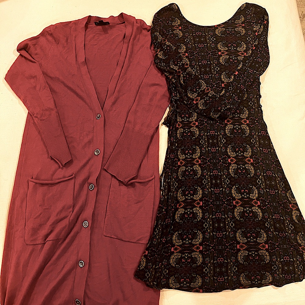 Cardigan and mini dress bundle